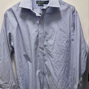 Ralph Lauren Blue White Pin Striped Shirt 15 1/2- 34/35